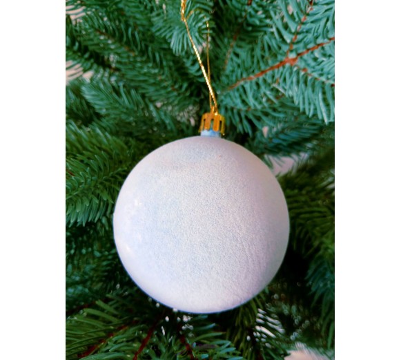 Новогодний шар "Бархат" Ø80мм голубой, цена за набор 4шт